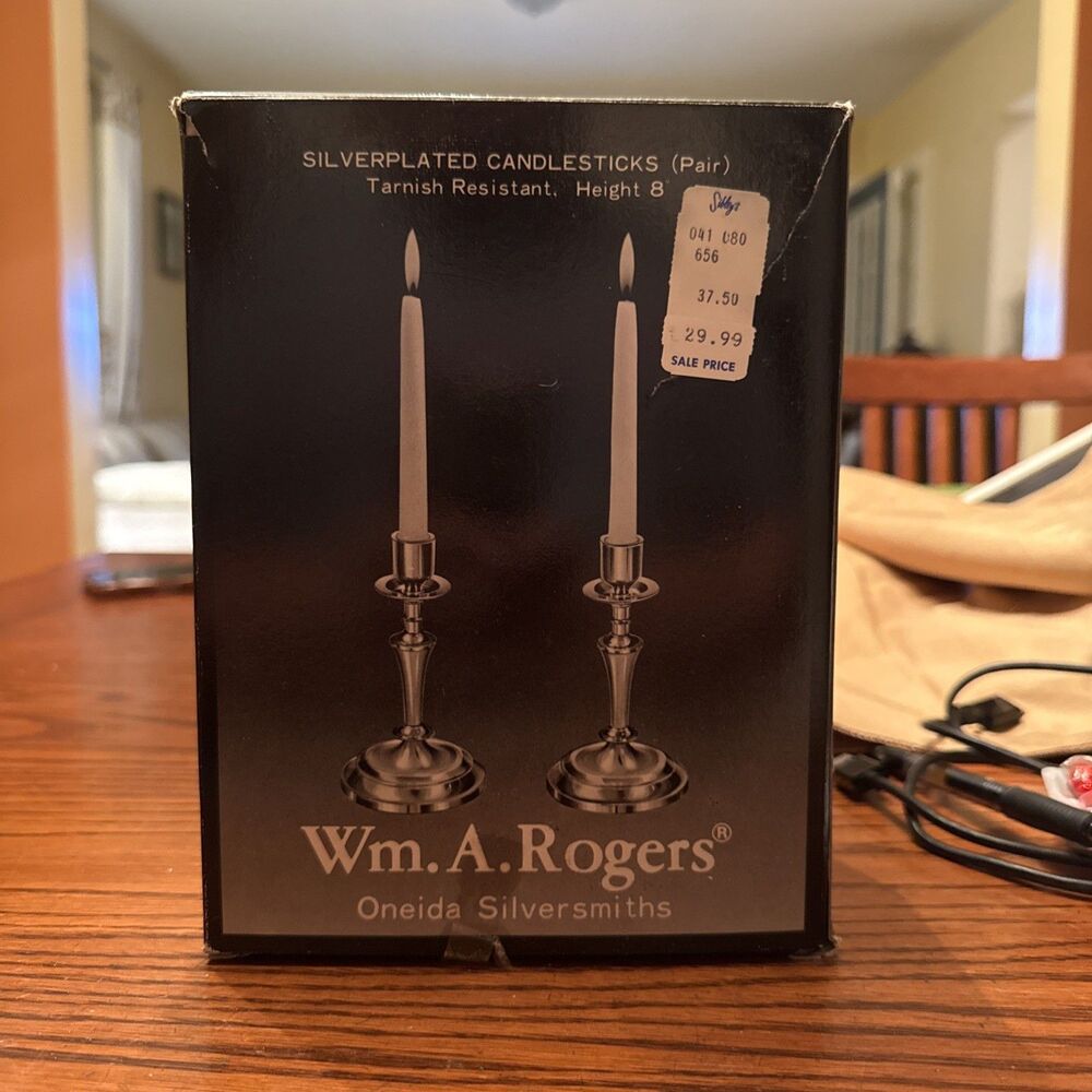 Wm. A. Roger’s Silver Plated Candlesticks (Pair) Oneida Silversmiths 3.5” Height